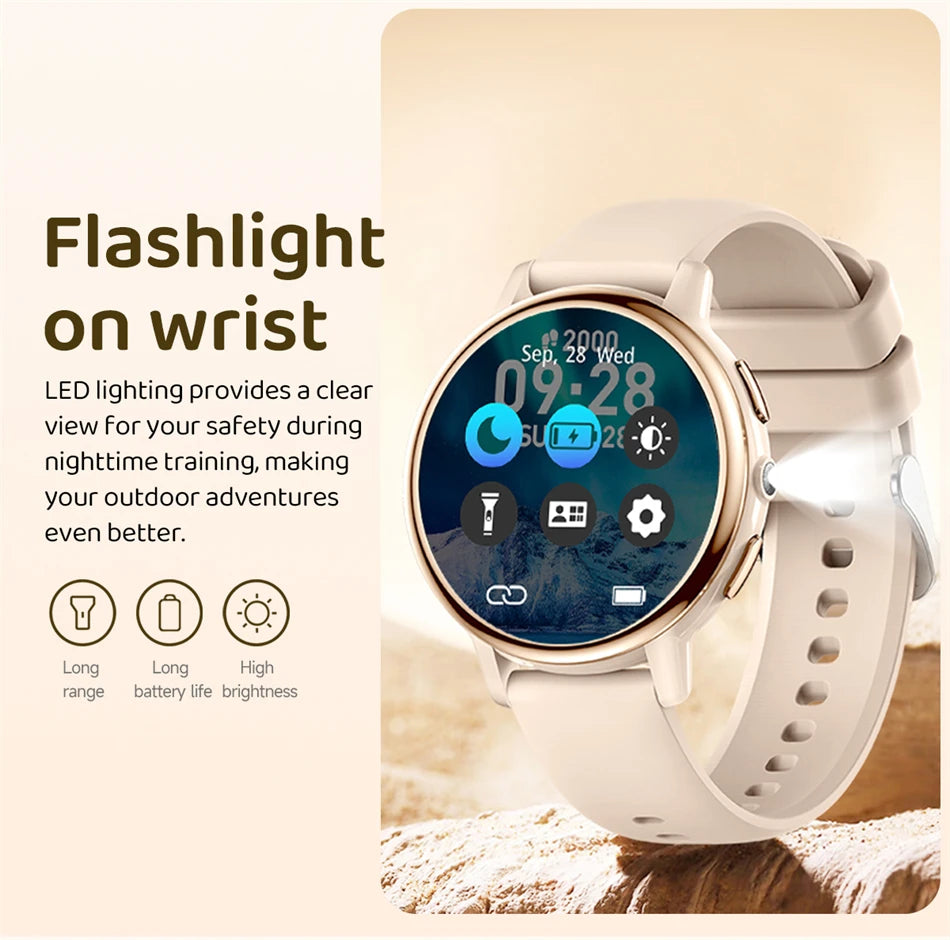 Reloj inteligente LIGE para mujer con pantalla AMOLED y llamadas Bluetooth