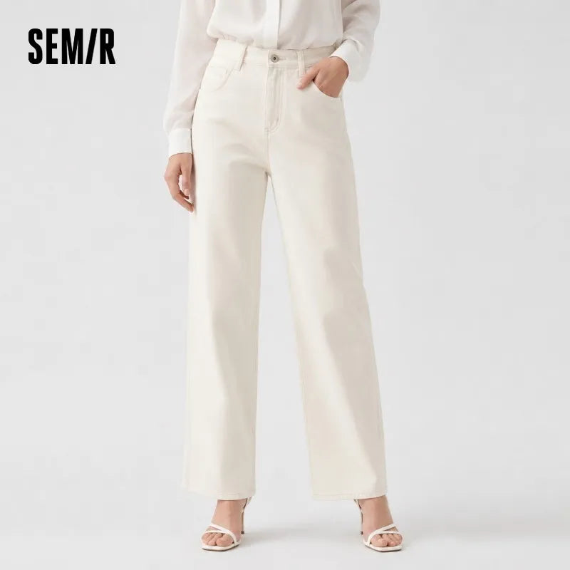 Jeans de Pierna Ancha con Forro Polar para Mujer, Cintura Alta, Cómodos