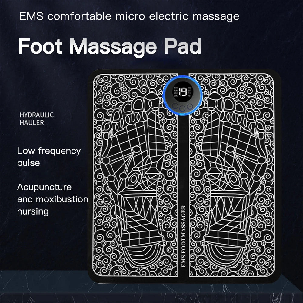 EMS-alfombrilla masajeadora de pies eléctrica TENS, almohadilla masajeadora de pies, estera de masaje plegable, Estimulación muscular, Fisioterapia, Terapia, Fisica Salud