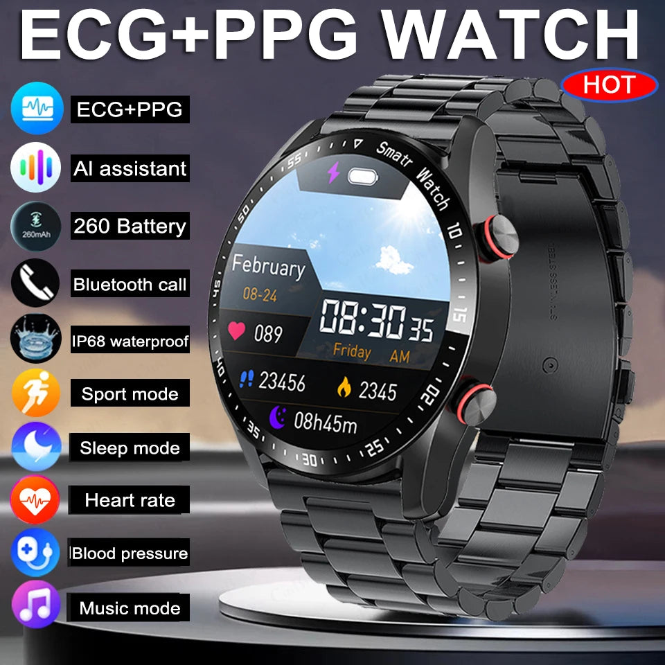 Reloj Inteligente Voz AMOLED ECG+PPG Bluetooth