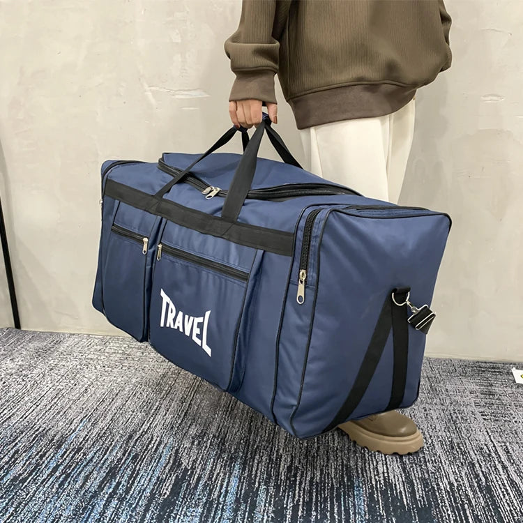 Bolsa de equipaje de viaje de gran capacidad: múltiples bolsillos, bolsa deportiva y fitness, cierre de cremallera, una bolsa para viajes al aire libre
