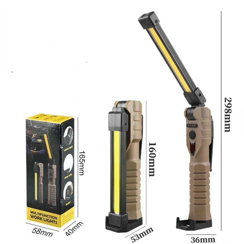 Lámpara de Trabajo Plegable USB Magnética para Camping