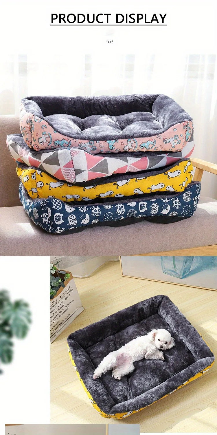 Cama Acolchada con Bordes para Perros y Gatos — Todos los Tamaños