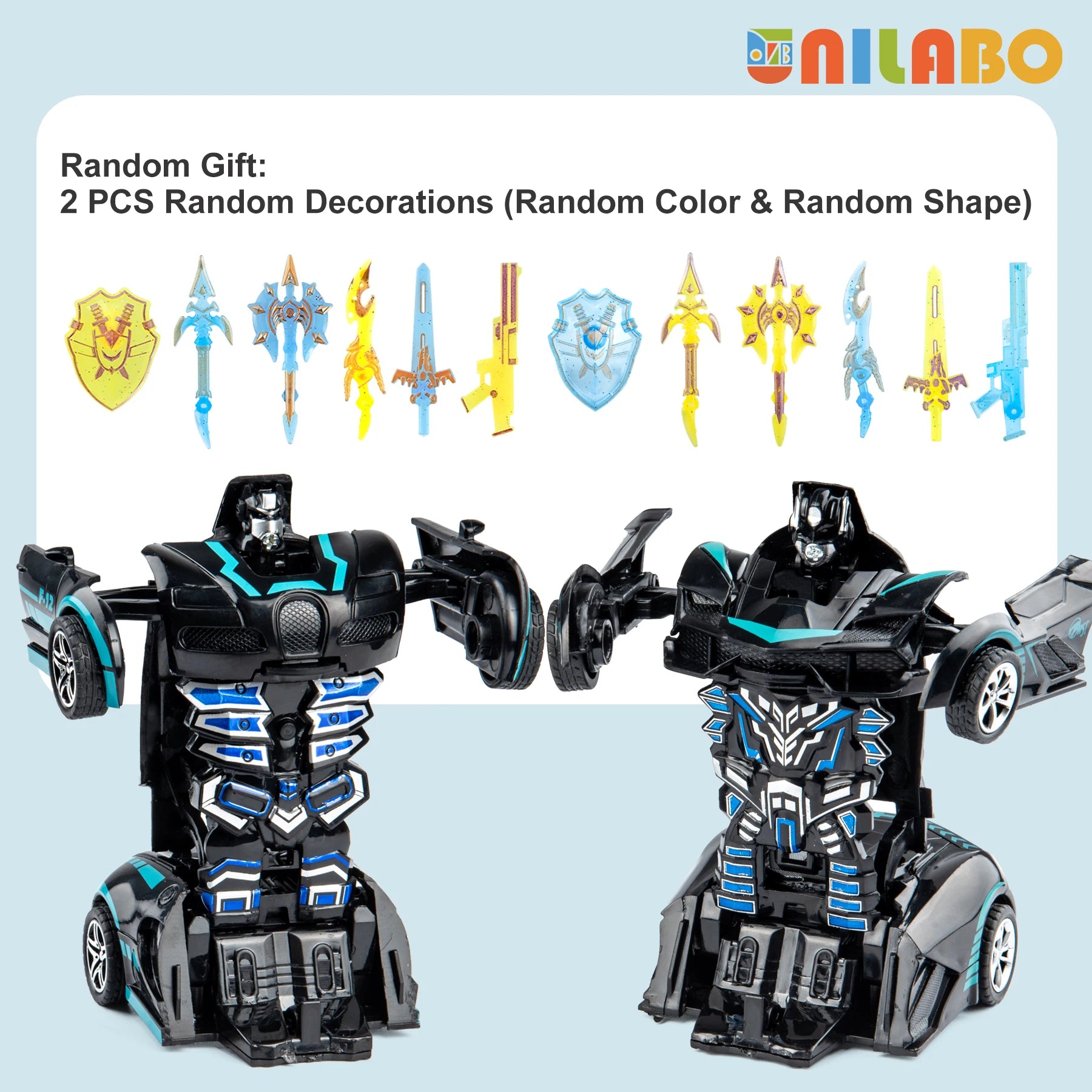 Coche robot transformable sin baterías, juguete educativo colorido para niños