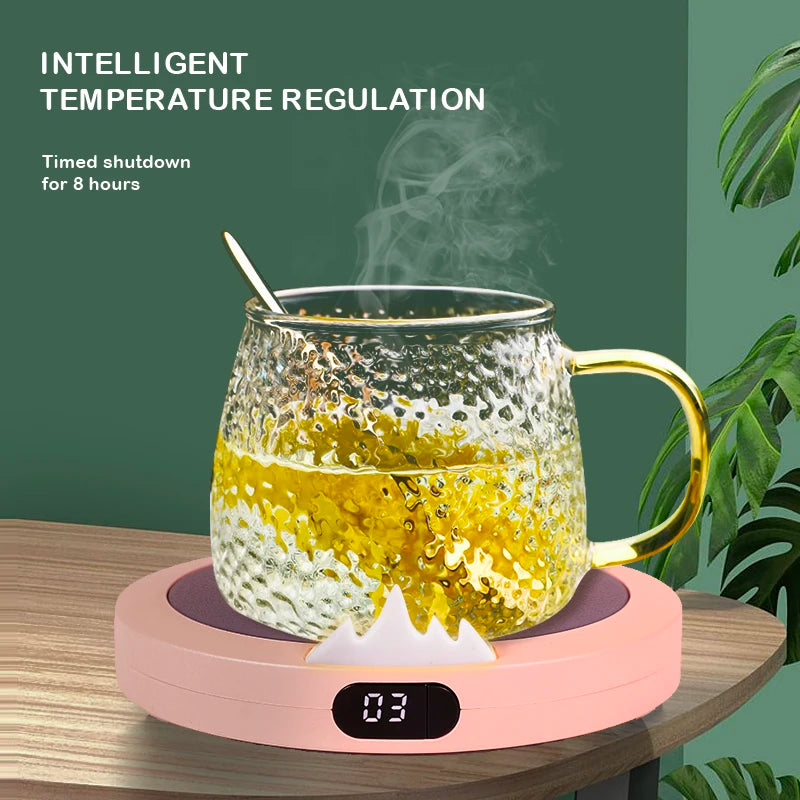 Taza de café inteligente, calentador de tazas con calefacción USB portátil, calentadores de tazas de café de 3 engranajes, Control de temperatura de calentamiento rápido de 10W, apagado automático de 8H