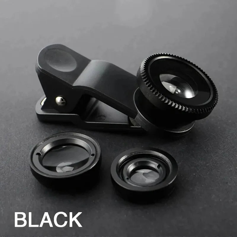 Kit de Lentes para Teléfono Gran Angular y Ojo de Pez HD