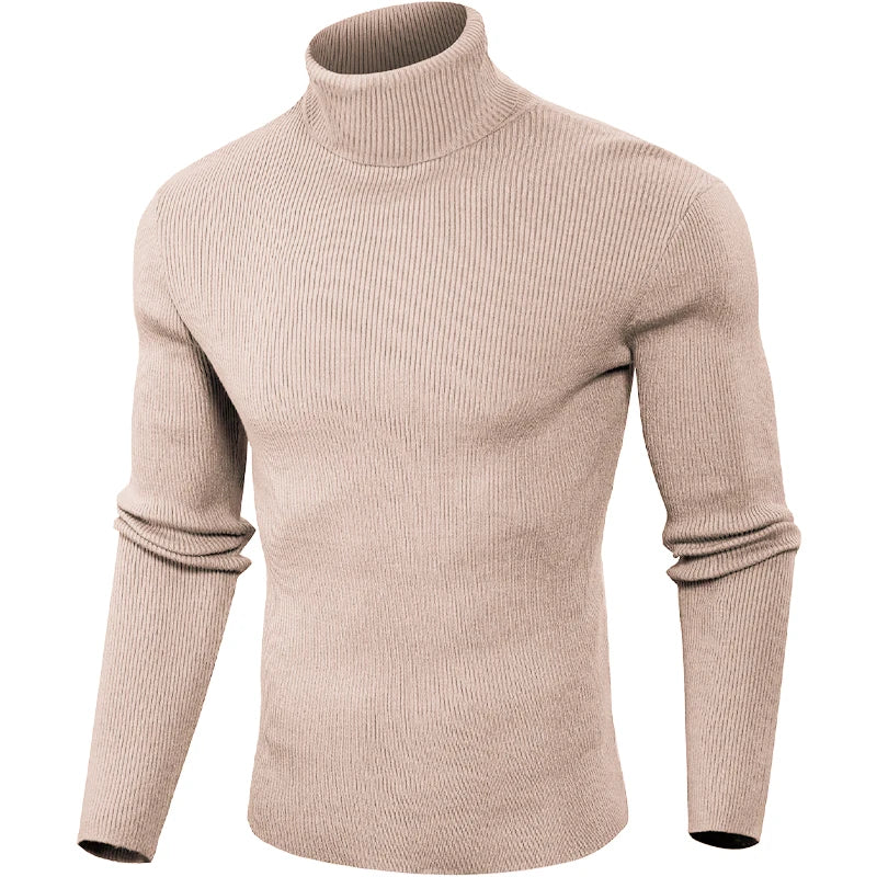 Juego de animales, blusa fría de lujo para hombre, suéteres informales, jersey de lana con cuello alto, camisetas básicas a rayas, sudadera cálida de punto para hombre