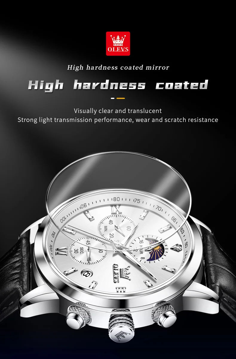 Reloj OLEVS Cronógrafo Fase Lunar de Cuarzo para Hombre