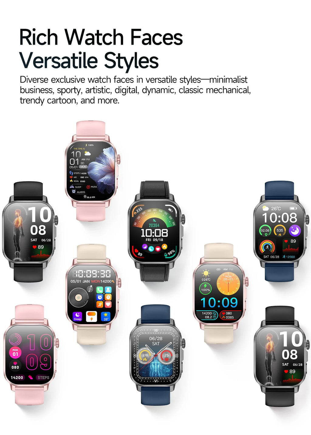 Reloj Inteligente con Diagnóstico ECG, Oxígeno en Sangre y Pantalla AMOLED