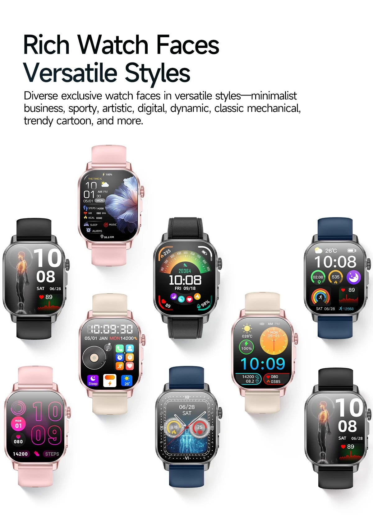 Reloj Inteligente con Diagnóstico ECG, Oxígeno en Sangre y Pantalla AMOLED