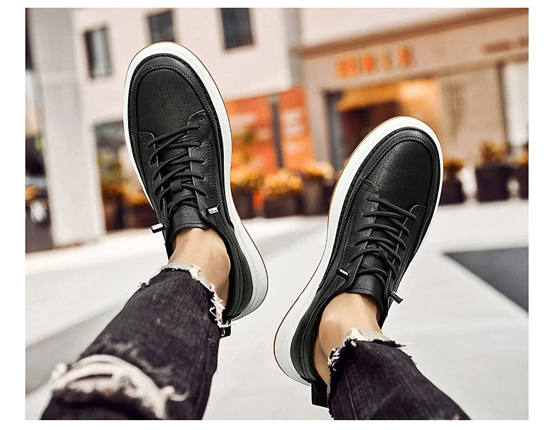 Zapatos de cuero genuino para hombre de marca, cómodas plantillas de suela blanda, zapatos Oxford informales para hombre, calzado deportivo para exteriores