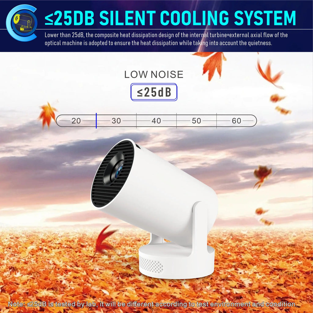 Nuevo Proyector HY300 Ultra Portátil 4K con Altavoz, Cine en Casa, Proyector LCD, Películas al Aire Libre, Android 11, BT5.4, Proyector para Camping