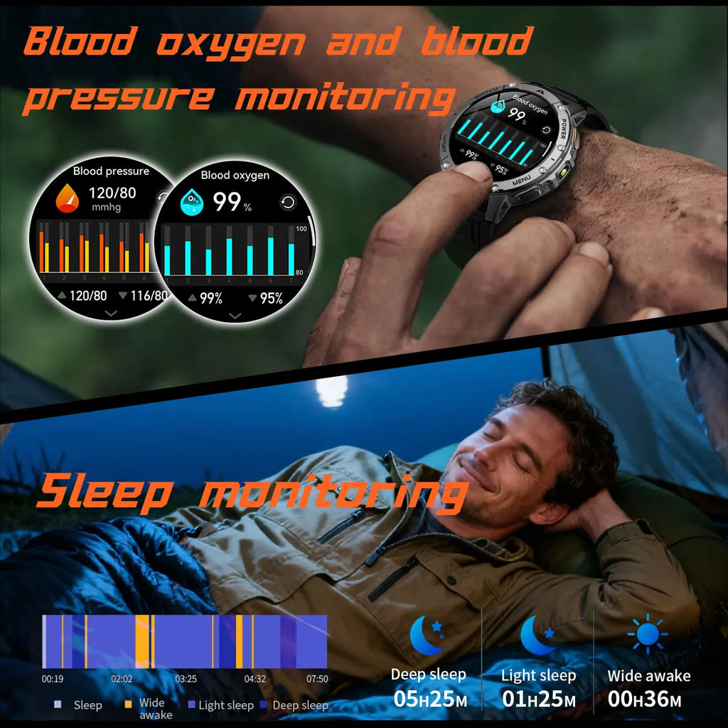 Reloj Inteligente 1400mAh AMOLED Linterna