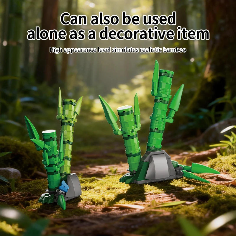Bloques de Construcción KQ202 MOC Panda, Modelo de Animal del Bosque de Bambú, Decoración de Escritorio STEM para el Hogar, Regalo Educativo de Cumpleaños y Navidad para Niños