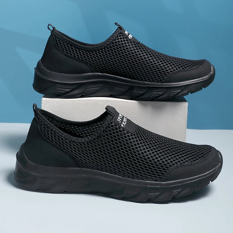 2023 zapatos informales ligeros para hombre, zapatillas informales transpirables sin cordones para hombre, zapatos planos antideslizantes para caminar al aire libre, talla 39-47