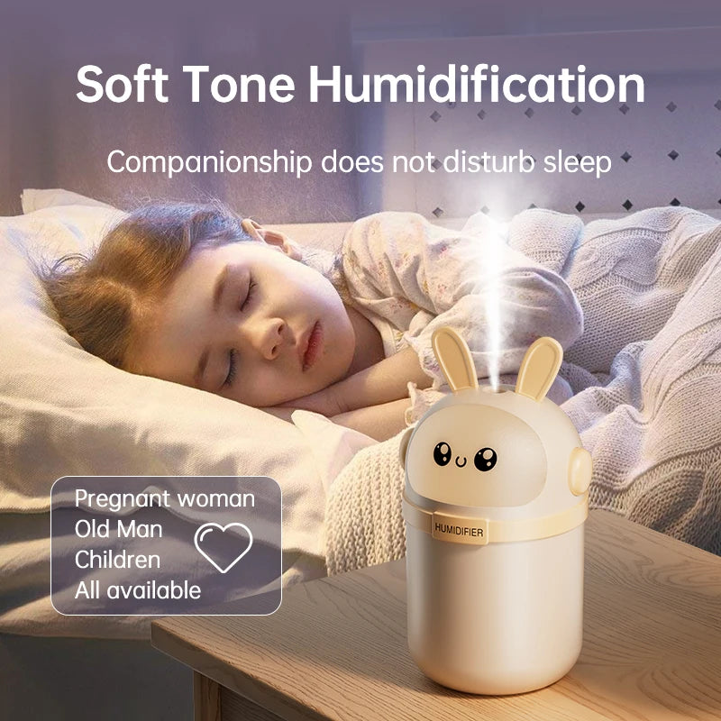 Humidificador mini Mars Rabbit difusor de aromas con luces de colores, 180 ml