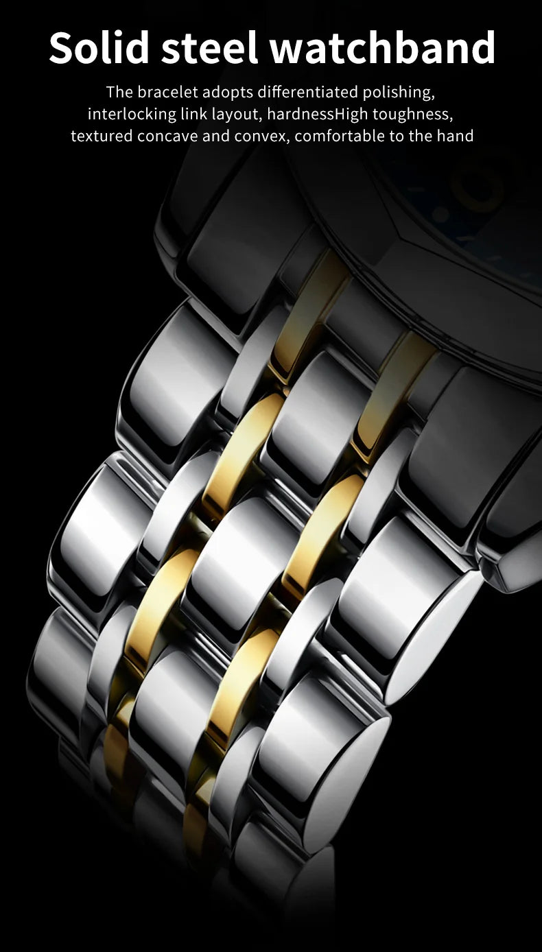 Reloj de Cuarzo Analógico para Hombre OLEVS 9970 Acero Inoxidable Negocios