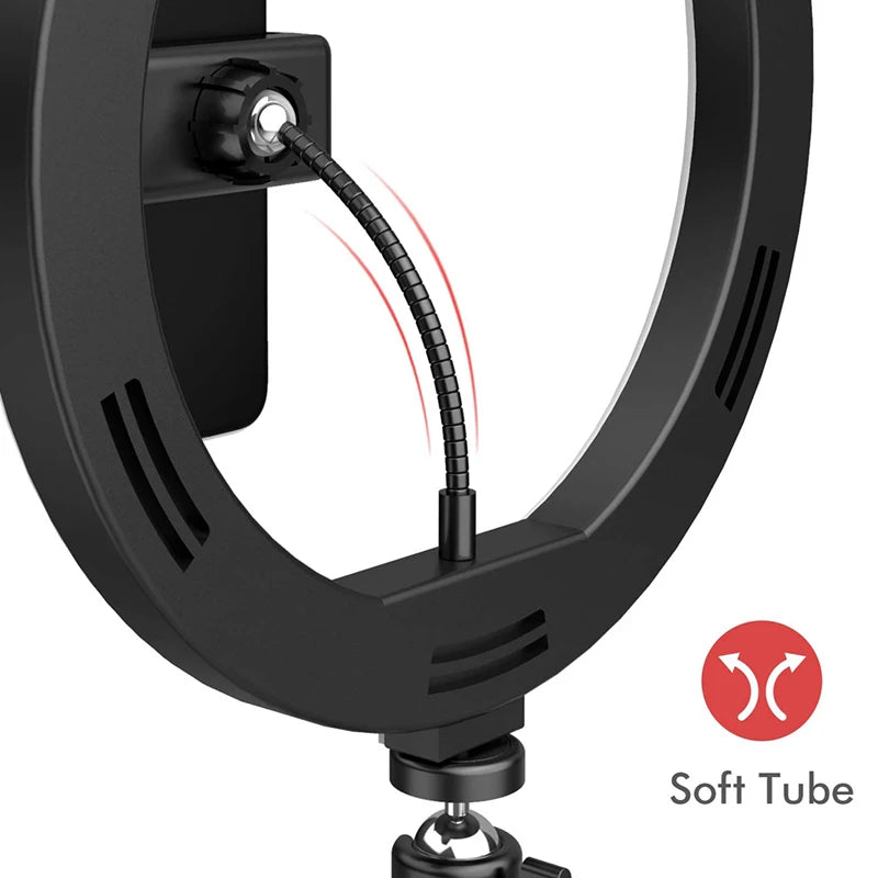 Anillo de luz LED para Selfie de 33cm, luces de fotografía, lámpara fría cálida con trípode, luz de anillo USB regulable para vídeo Tiktok, lámpara de relleno en vivo
