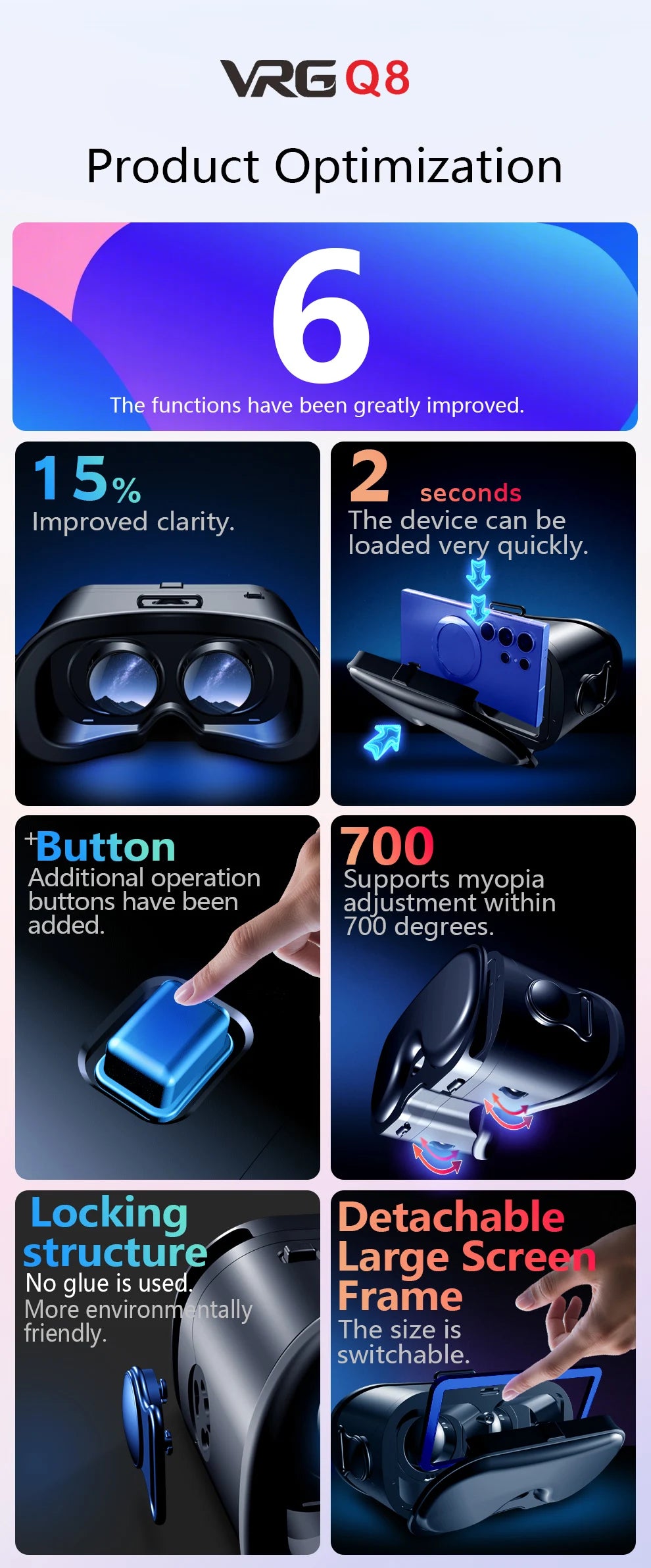 Gafas VR, Auriculares 3D, Dispositivos de Realidad Virtual, Casco, Lentes Viar, Gafas para Teléfono Inteligente, Controlador de Juegos Inteligente, Set de Gafas VR