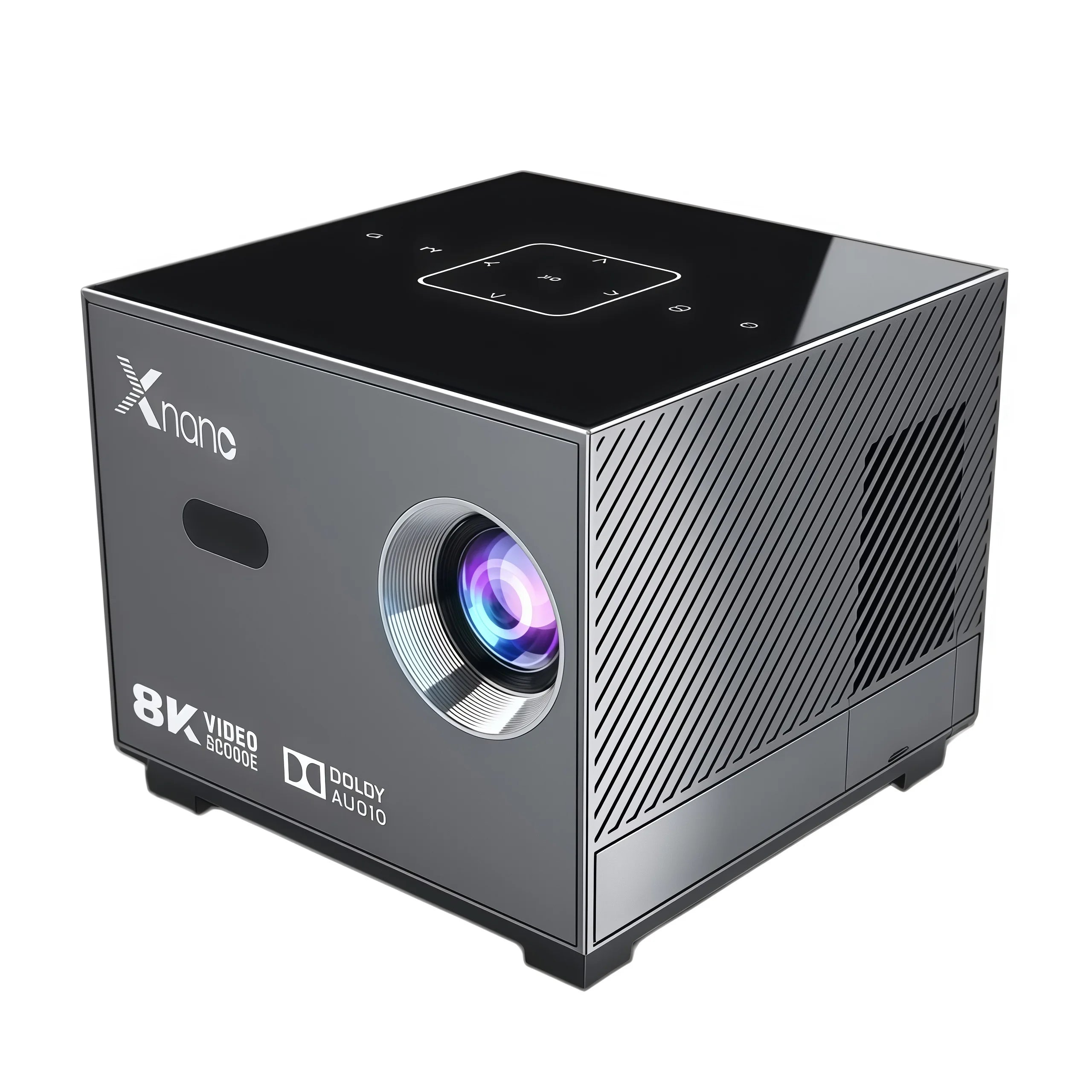 Mini Proyector Xnano X3 Android 9.0 Decodificación 8K Enfoque Eléctrico ±50 °   Sistema de Cine en Casa Portátil Keystone con Luz ARGB, Audio Dolby, WiFi y Bluetooth