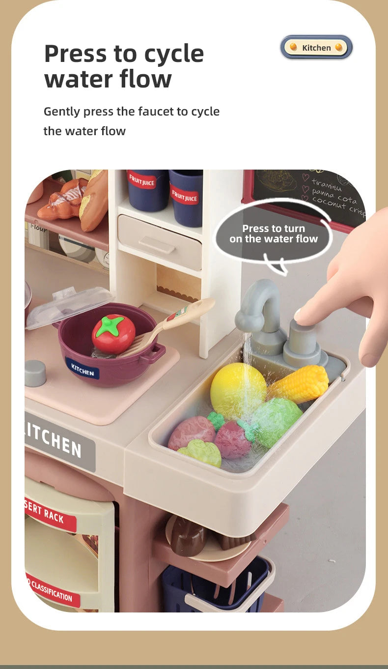 Juego de Cocina para Niños con Vapor y Luces - Simulación de Chef