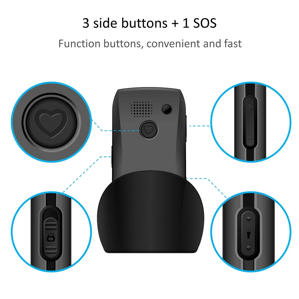 Teléfono móvil para personas mayores Artfone C1+ con base de carga gratuita, teclado grande de goma, para personas mayores, doble SIM, botón SOS, FM, 1400 mAh