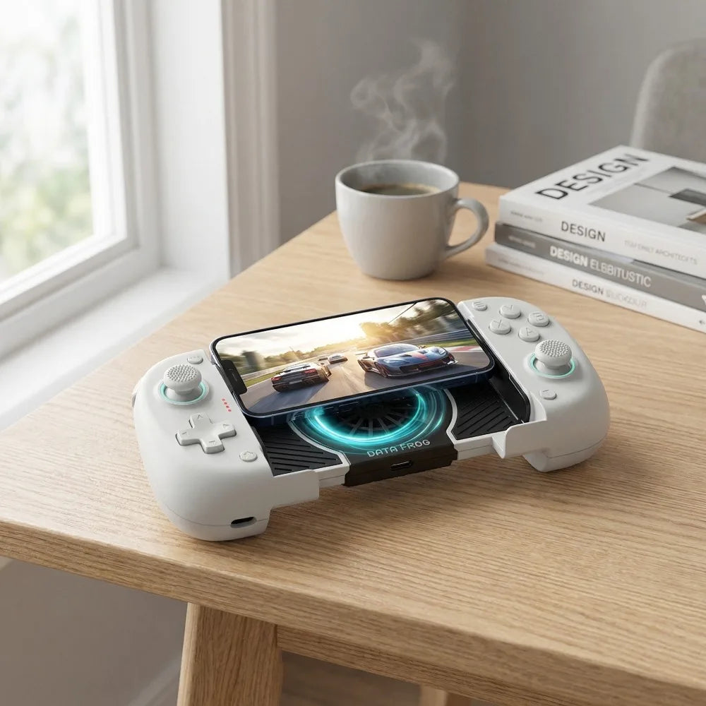 Controlador de Juego Inalámbrico con Ventilador de Refrigeración, Gamepad Extensible para Android, iOS, PC/Switch, Xbox con Joysticks de Efecto Hall