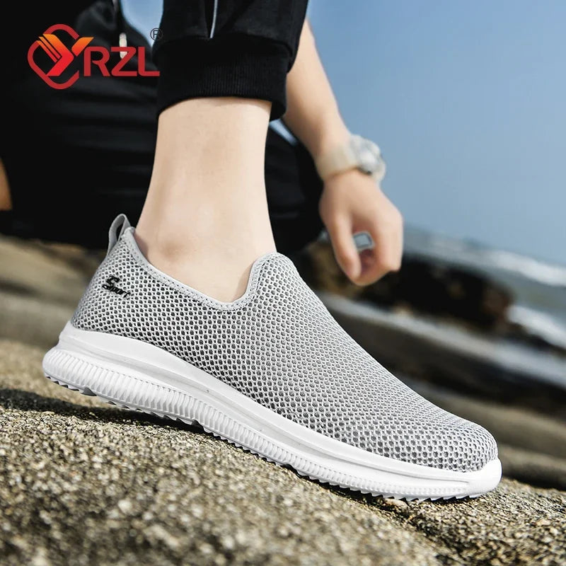 YRZL Zapatillas de deporte para hombre, zapatos informales transpirables Unisex, mocasines de malla antideslizantes para exteriores, zapatos de tenis ligeros a la moda para hombre
