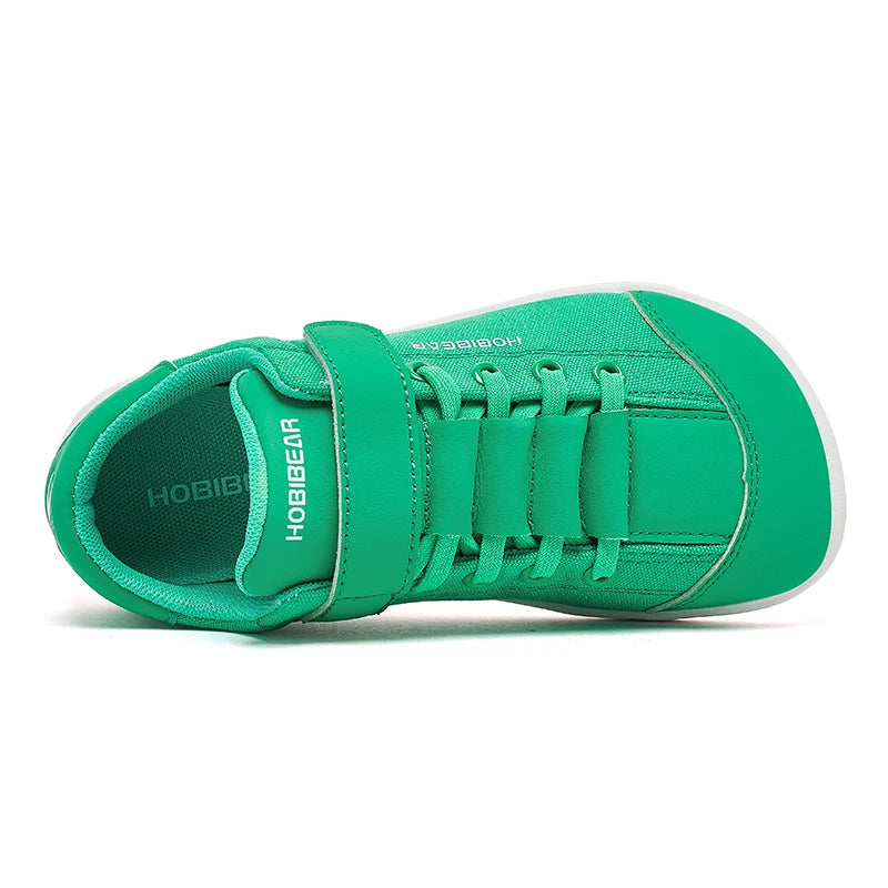 HOBIBEAR, zapatos descalzos para niños, punta ancha, zapatillas minimalistas para caminar con caída cero, zapatos casuales cómodos de cuero Artificial
