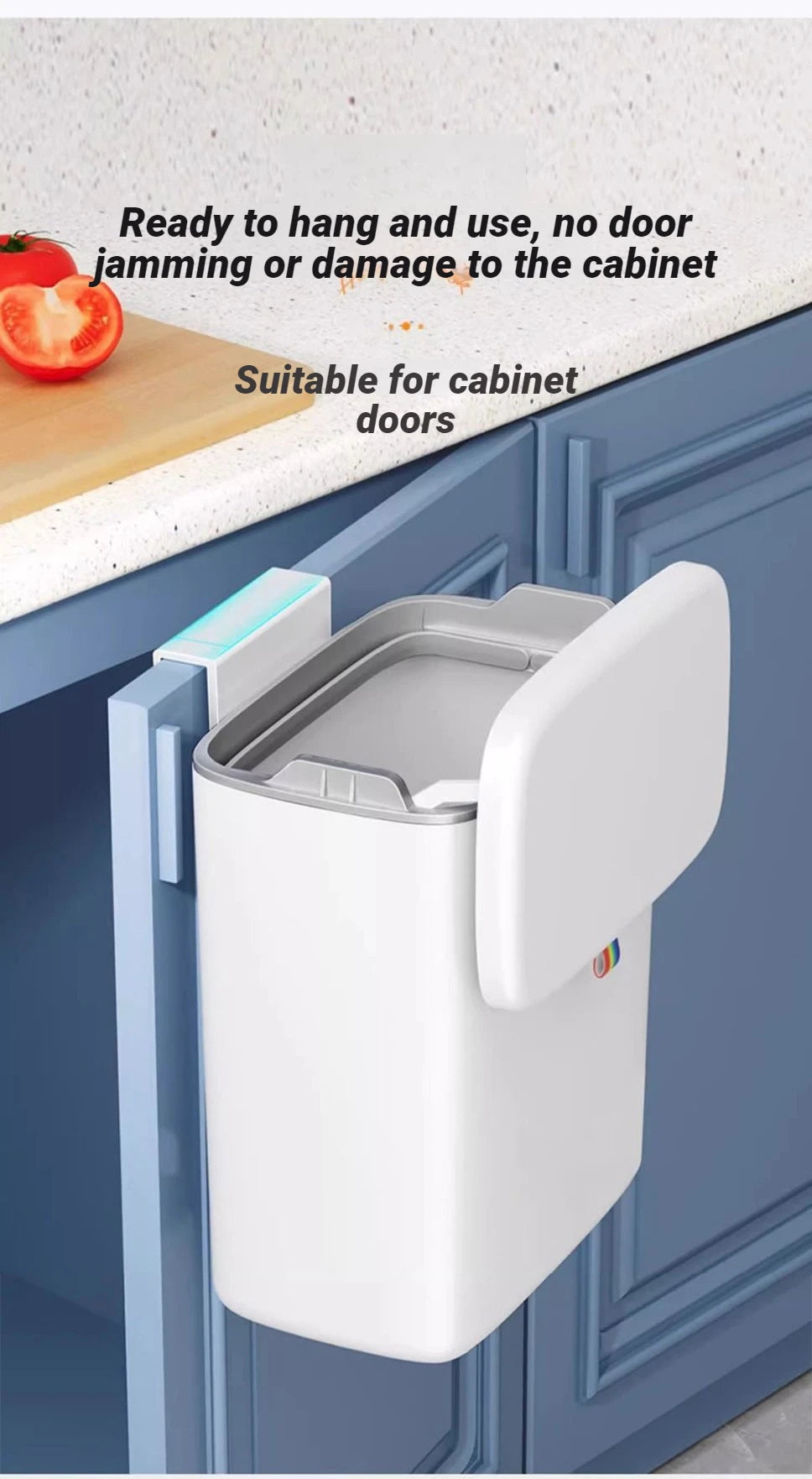 Cubo de basura Joybos para pared, 12 L con doble tapa sellada