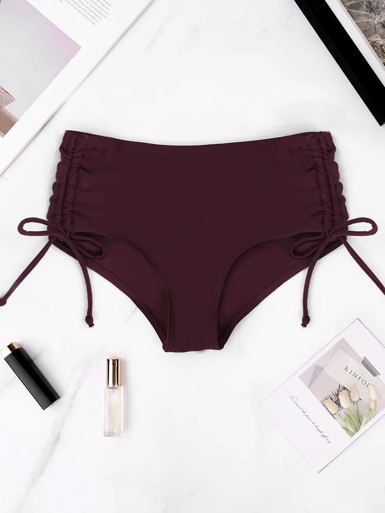 Tanga de Cintura Alta para Mujer, Parte Inferior de Bikini