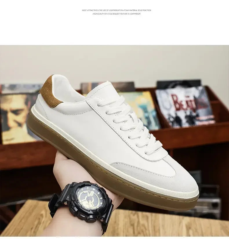 Zapatos casuales de cuero genuino para hombre, ligeros y cómodos