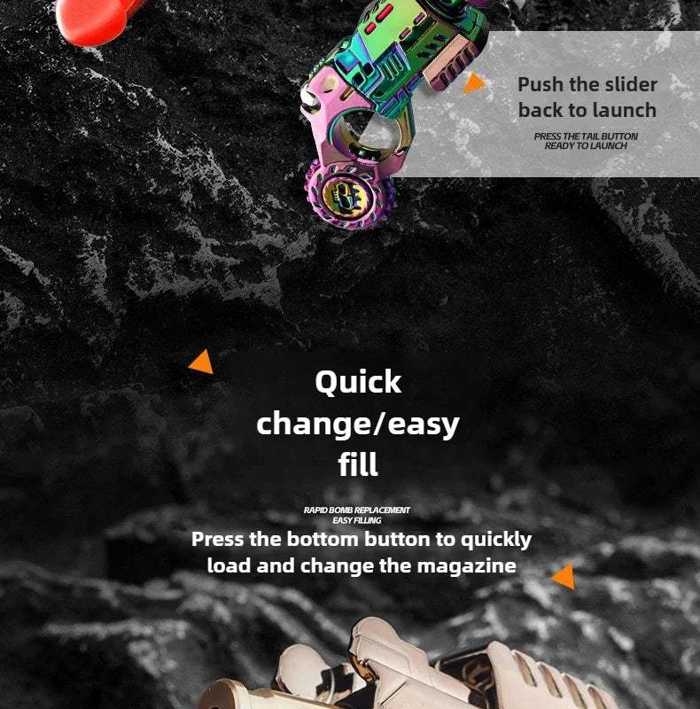 Juego de pistola de juguete de aleación expulsión de concha, juguete sensorial para aliviar el estrés, Mini tope de dedo, dispositivo de escritorio EDC, regalo para niños adolescentes