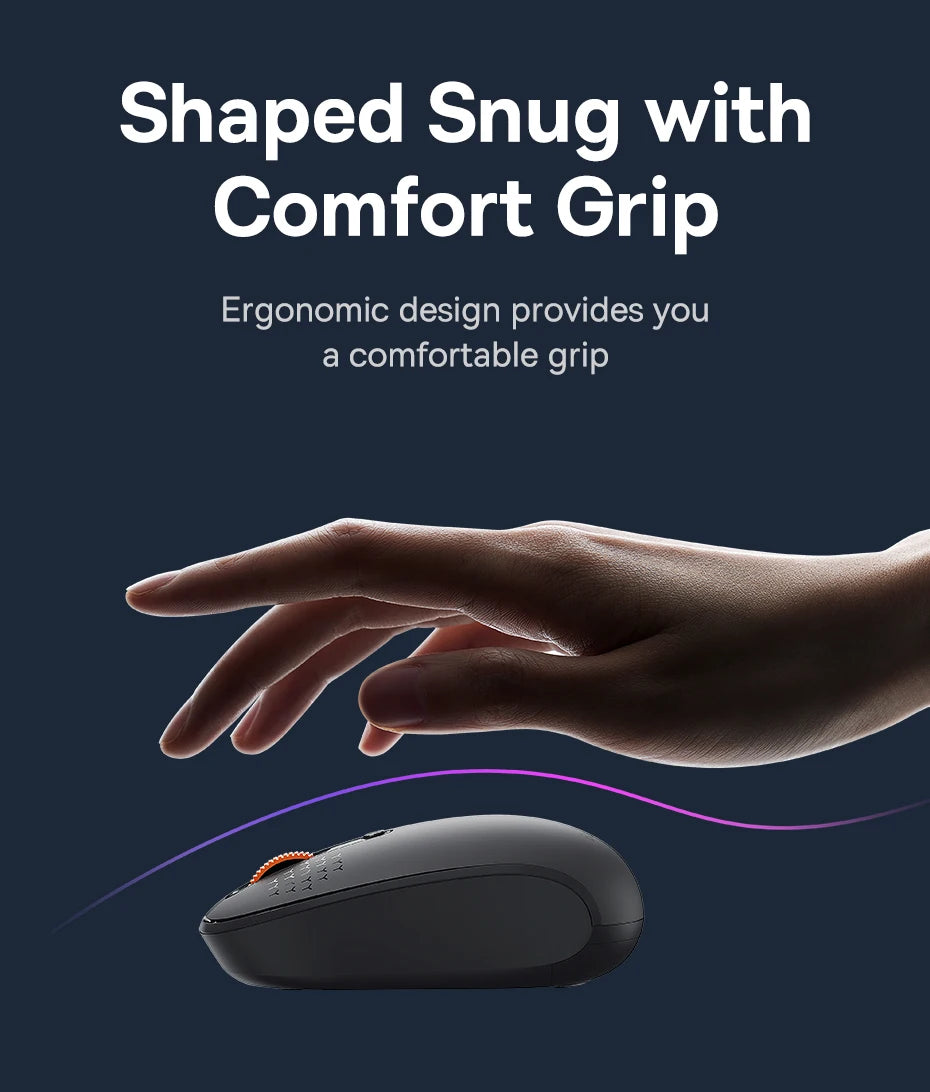 Ratón Baseus inalámbrico Bluetooth para ordenador, ratón silencioso de 1600DPI con receptor Nano USB de 2,4 GHz para PC, MacBook, tableta, portátil