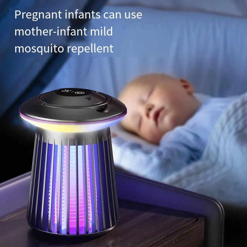 Lámpara antimosquitos con luz nocturna, matamoscas eléctrico recargable por USB para exteriores, patio trasero, terraza, Camping