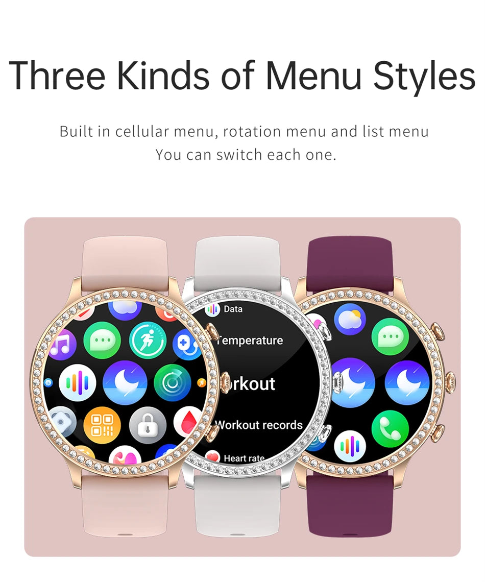 Reloj Inteligente para Mujer con Monitor Cardíaco Bluetooth