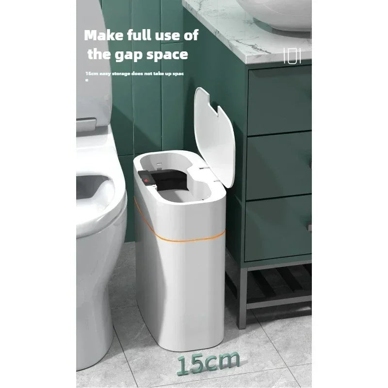 Bote de basura de inducción inteligente, sala de estar automática para el hogar, baño, nueva versión eléctrica, funda para cinturón de costura