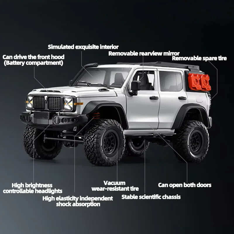 Coche Todoterreno RC 1:12 con Control Remoto, 4WD, Totalmente Proporcional