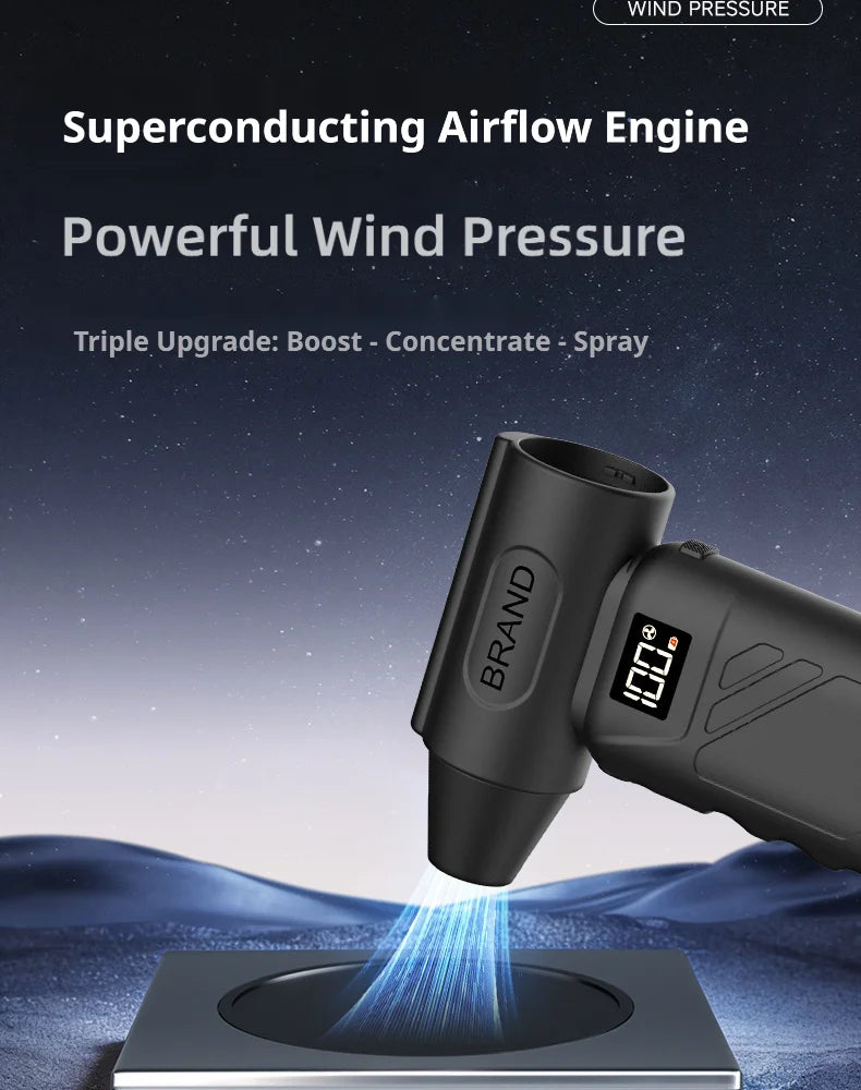 Soplador de aire turbo 5 en 1 inalámbrico, 680000 RPM y batería 10000 mAh