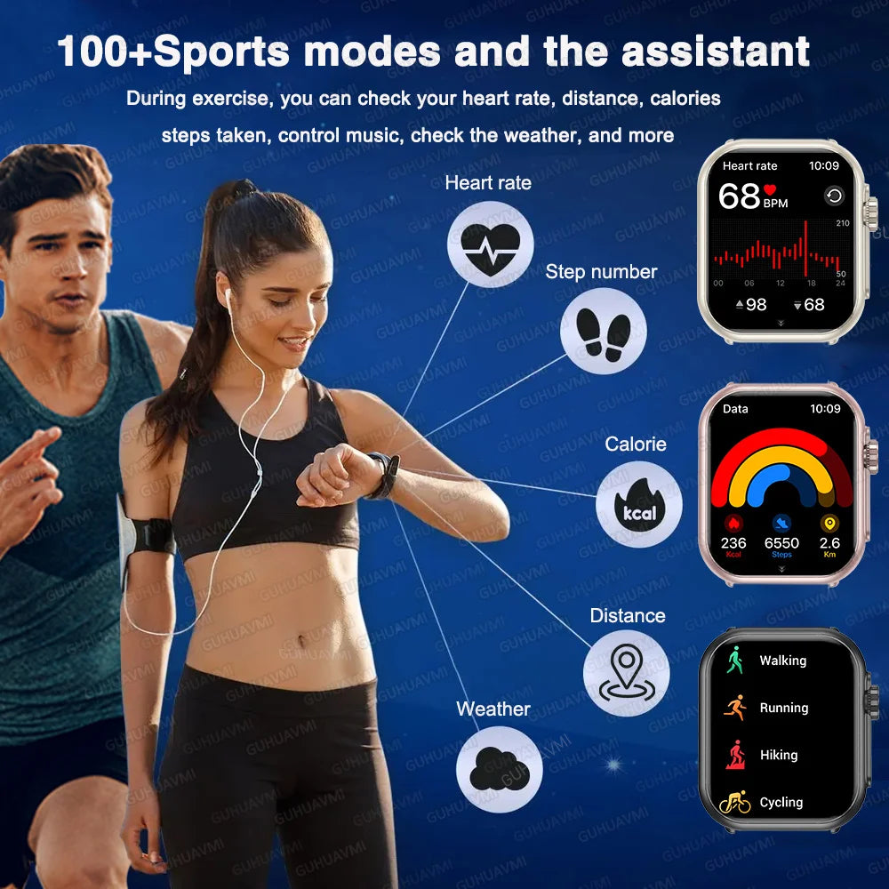 Para reloj IOS Ultra 2 SE hombres mujeres pulsera inteligente 1000mAh batería GPS AMOLED pantalla Bluetooth llamada deporte reloj inteligente impermeable