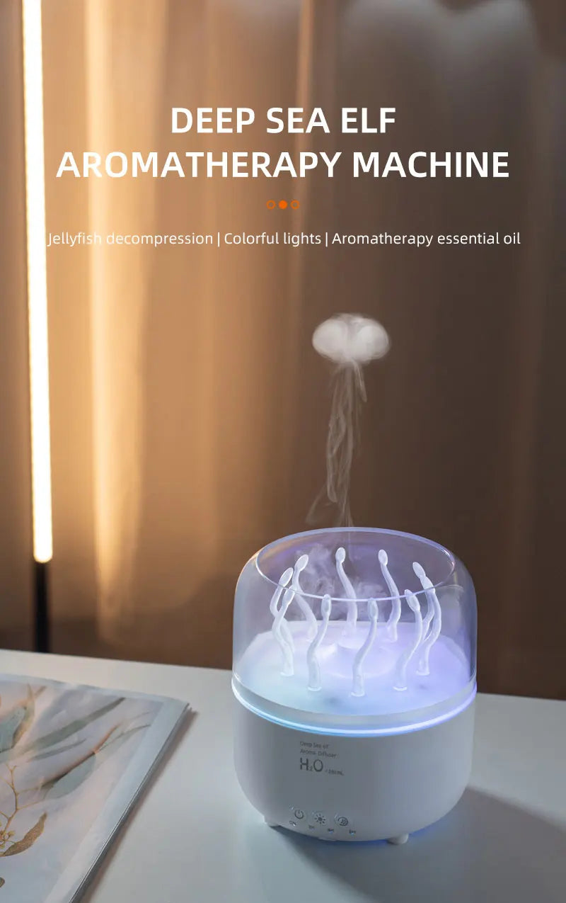 Humidificador de aire para dormitorio, difusores de aromaterapia ultrasónicos giratorios de hierba marina de 280ML, generador de niebla, aroma de aceite esencial de fragancia
