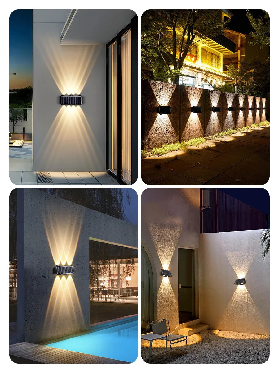 Lámpara Solar LED de Pared para Jardín - Impermeable con RGB