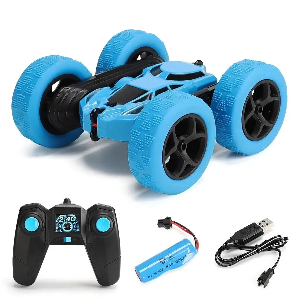Coche acrobático RC para niños, doble cara, con tapa, 2,4G, Control remoto, rotación derecha 360, todoterreno, regalos de coche RC para niños, adultos y niños