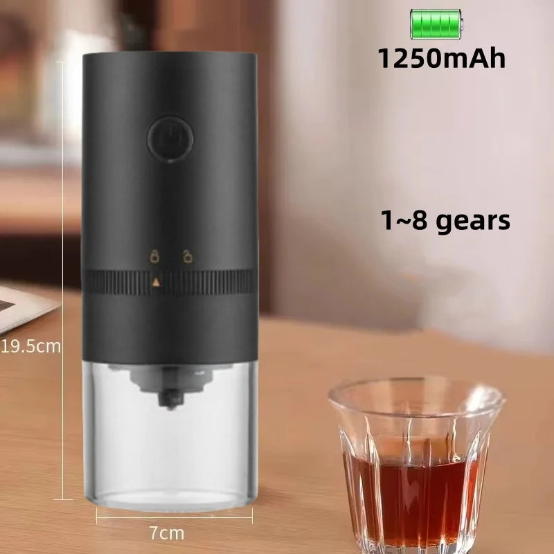 Nuevo Molinillo de café eléctrico portátil con 38 engranajes, molinillo de café fino grueso ajustable, cámara extraíble para viaje en casa