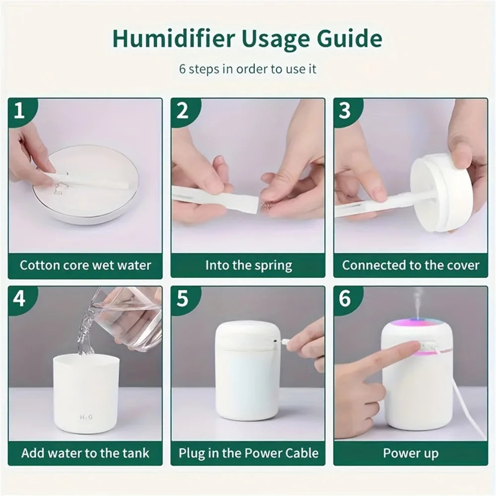 Humidificador de Aromaterapia LED para Coche y Hogar