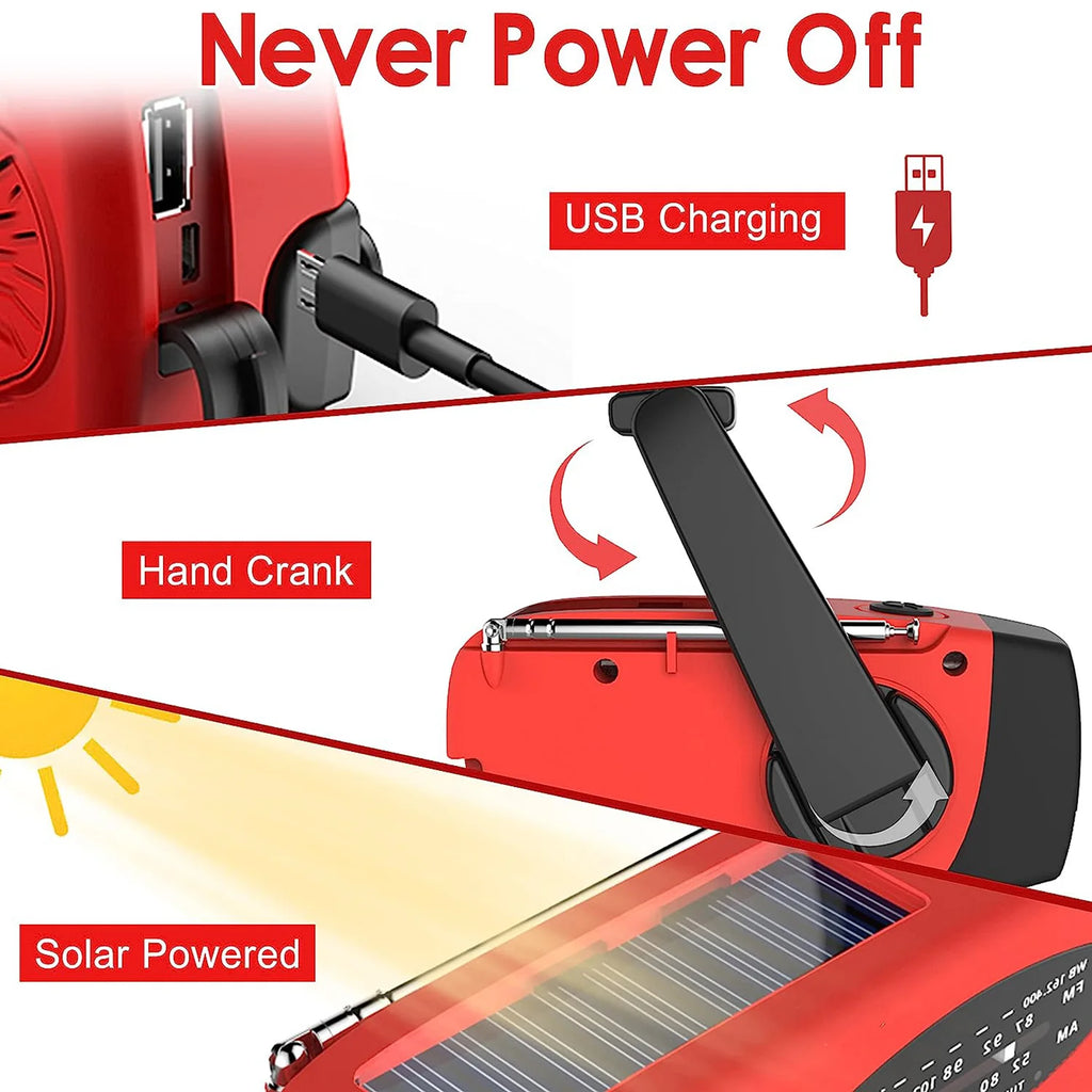 Linterna de Camping Solar con Radio AM/FM y Dinamo