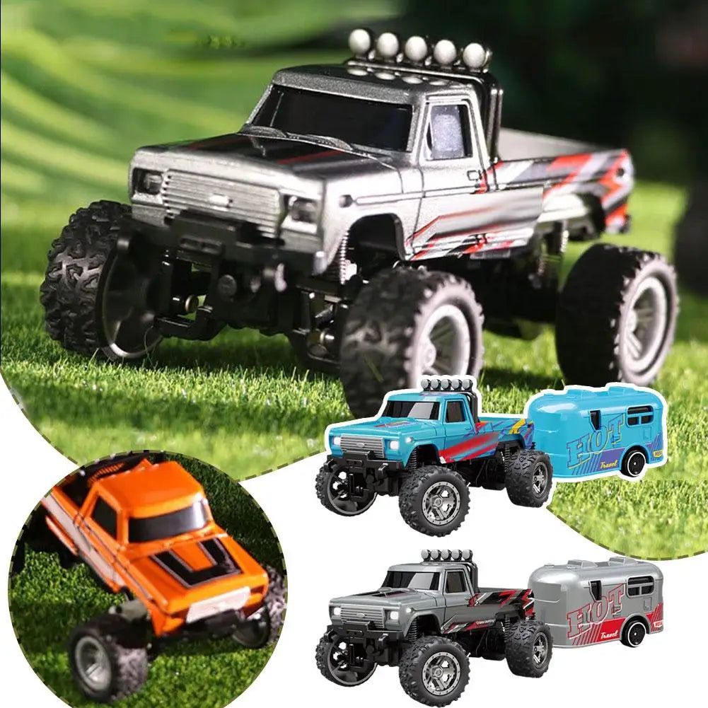 Mini coche de escalada todoterreno con Control remoto de 2,4G, camión monstruo todoterreno RC, modelo de aleación 1/64, vehículo todoterreno de juguete eléctrico