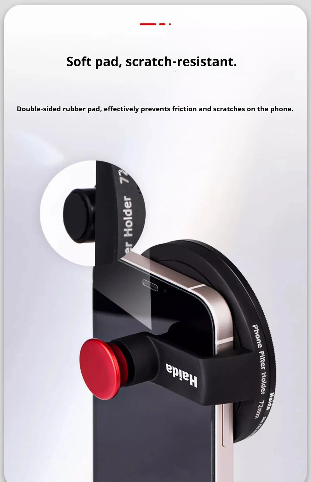 Soporte Universal Clip para Filtros de Teléfono Compatible con 72 mm