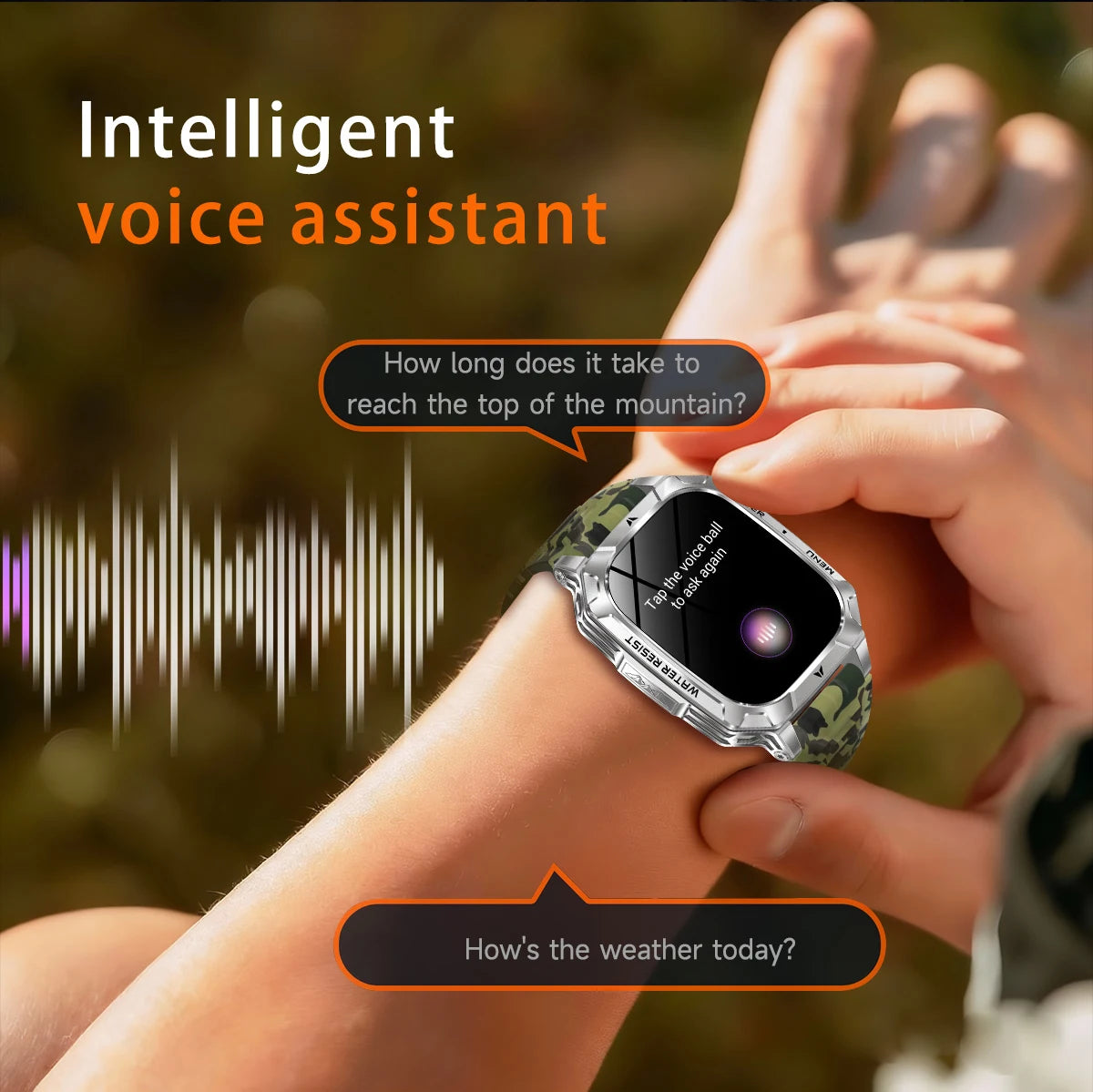 Reloj Inteligente LIGE Militar Batería 1400mAh Bluetooth