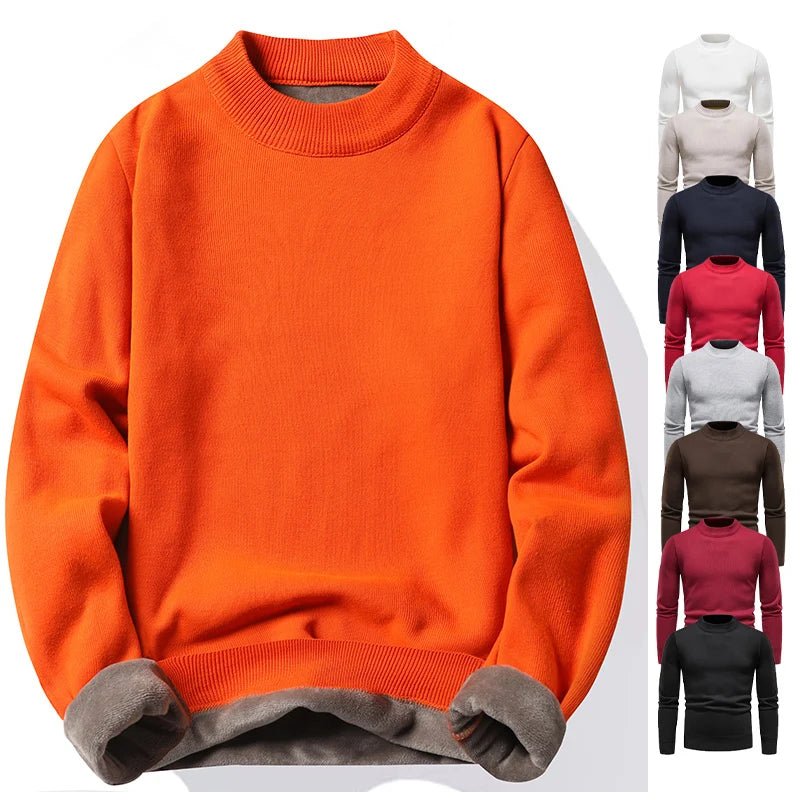 Jersey para hombre, suéter suave, camisas de terciopelo de invierno, ropa de marca, blusa fría cálida de lana tejida, camisas inferiores ajustadas
